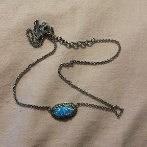 Blue opal necklace